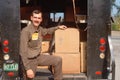 A UPS deliveryman