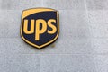 UPS logo on a wall Royalty Free Stock Photo