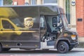 UPS Truck empty in manchester Royalty Free Stock Photo