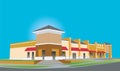 Upscale beige strip mall Royalty Free Stock Photo