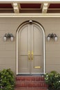 Upscale Home Arched Closed Front Doors Royalty Free Stock Photo