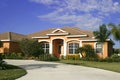 Upscale home with circular driveway Royalty Free Stock Photo