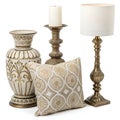 Upscale Home DÃÂ©cor Items Isolated on White Background Royalty Free Stock Photo