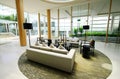 Upscale hotel resort lobby interiors