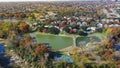 Upscale neighborhood with lakeside luxury homes, tennis courts, baseball fields, Park Central, North Dallas, Texas, waterfront