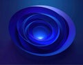 A 3D modern art image of a spiraling vortex in Blue. Generated image Royalty Free Stock Photo