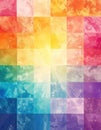 abstract pattern featuring a gradient of colors arranged in squares, creating a visually striking and harmonious composition. Royalty Free Stock Photo