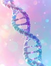 DNA double helix, featuring vibrant shades of blue and pink, symbolizing genetic information and biological complexity. Royalty Free Stock Photo