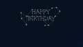 Constellation stars forming \'Happy Birthday\' â celestial night sky typography Royalty Free Stock Photo