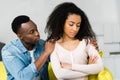 African american woman offended on boyfriend