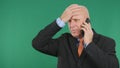 Upset Businessman Image Making Nervous Hand Gestures Talking Bad Financial News