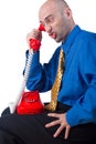 Upset businessman on phone