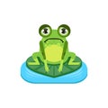 Upset Cartoon Frog Character