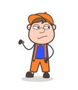 Upset Cartoon Worker Expression Vector