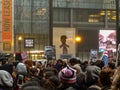 Upset citizens protest the inauguration of Donald Trump at Daley Plaza in Chicago.