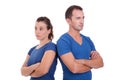 Upset couple, back to back Royalty Free Stock Photo