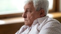 Upset depressed elder male pensioner feeling lonely.