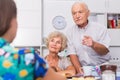 Upset elderly pair having tough talk with girl Royalty Free Stock Photo