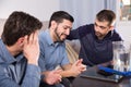 Upset friends talking on couch Royalty Free Stock Photo