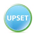 Upset natural aqua cyan blue round button