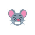 Upset mouse face emoji flat icon Royalty Free Stock Photo