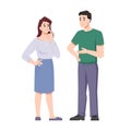 Upset or offended man and woman, family conflict Royalty Free Stock Photo