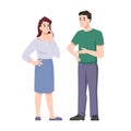 Upset or offended man and woman, family conflict