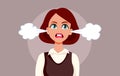 Angry Young Woman Feeling Outraged Vector Illustration Royalty Free Stock Photo