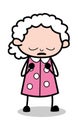 Upset - Old Cartoon Granny Vector Illustration Royalty Free Stock Photo