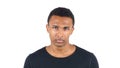 Upset Sad Black Man on White Background Royalty Free Stock Photo