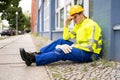 Upset Sad Construction Worker Royalty Free Stock Photo