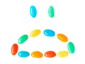 Upset sad smiley made of multicolored candies Royalty Free Stock Photo