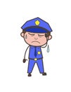 Upset Safety-Officer Sad Face Expression Vector Royalty Free Stock Photo