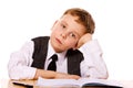 Upset schoolboy Royalty Free Stock Photo