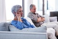 Upset senior couple ignoring each other Royalty Free Stock Photo