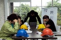 Upset stressed business and construction team suffering from felling tired of working problems Royalty Free Stock Photo