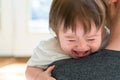 Upset toddler boy crying in his house Royalty Free Stock Photo