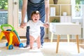 Upset toddler boy crying in his house Royalty Free Stock Photo