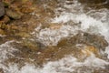 Upset water in a mountain stream. Water in the river Royalty Free Stock Photo
