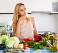 Upset woman feeling blue indoors Royalty Free Stock Photo