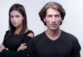 Upset young couple.the concept of conflict. Royalty Free Stock Photo