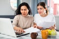 Worried LGBT couple working with papers Royalty Free Stock Photo