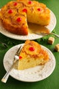 Upside down pineapple cake Royalty Free Stock Photo