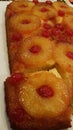 Upside down pineapple cake Royalty Free Stock Photo