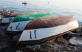Upside Down Rowboats Royalty Free Stock Photo