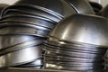 Upside Down Stack Of Chef`s Stainless Steel Mixing Bowls