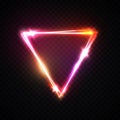 Upside down triangle neon background Electric sign