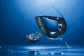 Upside down wine glass under water Royalty Free Stock Photo