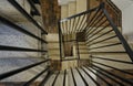 Upside view of a spiral staircase Royalty Free Stock Photo