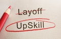 Upskill and job retraining concept